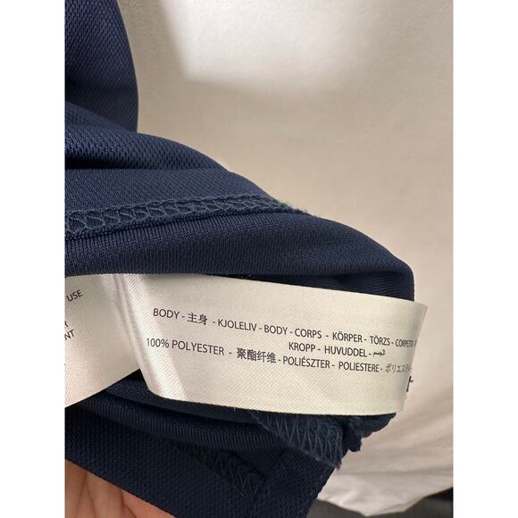 Ariat Tek Mens Polo Shirt Short Sleeve Navy Blue Performance Golf Medium - Picture 4 of 7